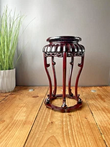 SOPORTE PARA MACETA DE PALO DE ROSA LACA CHINA DE COLECCIÓN ESTILO ANTIGUO ORIENTAL - Imagen 1 de 12