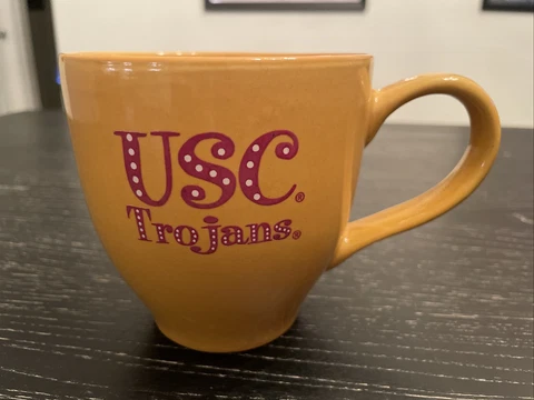 USC Trojans, Gold Mug w/ Red Lettering Preowned in Pristine Condition Cover