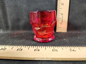 Ruby Red Viking Georgian Honeycomb Liquor Toothpick Holder Cordial Glass - Picture 1 of 2