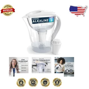 Compact 14-Cup Alkaline Filter Pitcher - Ergonomic Design for Fridge Storage - Picture 1 of 10