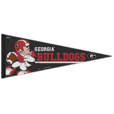 GEORGIA BULLDOGS UGA MICKEY MOUSE DISNEY PREMIUM QUALITY PENNANT 12"X30" BANNER Cover