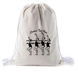 Benutzerdefinierte Baumwolle Tanztasche | Personalisierte Ballerinas Barre Tasche | Dance Cinch Tasche - Bild 1 von 7