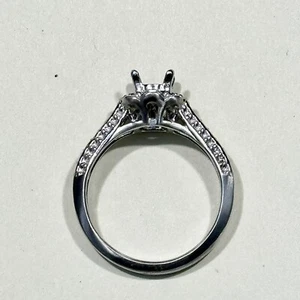 Anillo de compromiso de montaje de platino - Imagen 1 de 7