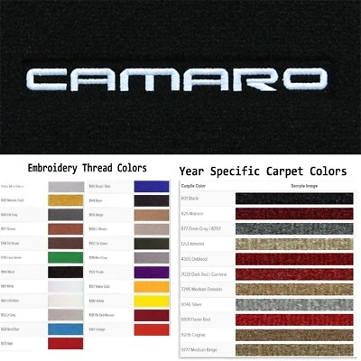 Tapetes moldeados Cutpile ACC 1985-1992 Chevrolet Camaro personalizados con logotipo de Camaro 4 piezas Foto 1 de 4