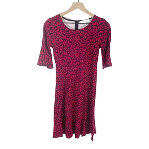 Lark & Ro Red Floral Ruffle Sleeve Fit And Flare Knee Length Dress Sz 0 - Picture 1 of 7