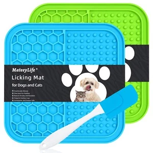 2 Pcs Dogs and Cats Licking Mats Slow Feeder Dog Calming Lick Pads for Bathing - Picture 1 of 7