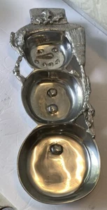 SNOWMAN SERVING BOWL DIVIDED HEAVYWEIGHT Metal XL Snowman KEANE COLLECTION - Picture 1 of 3