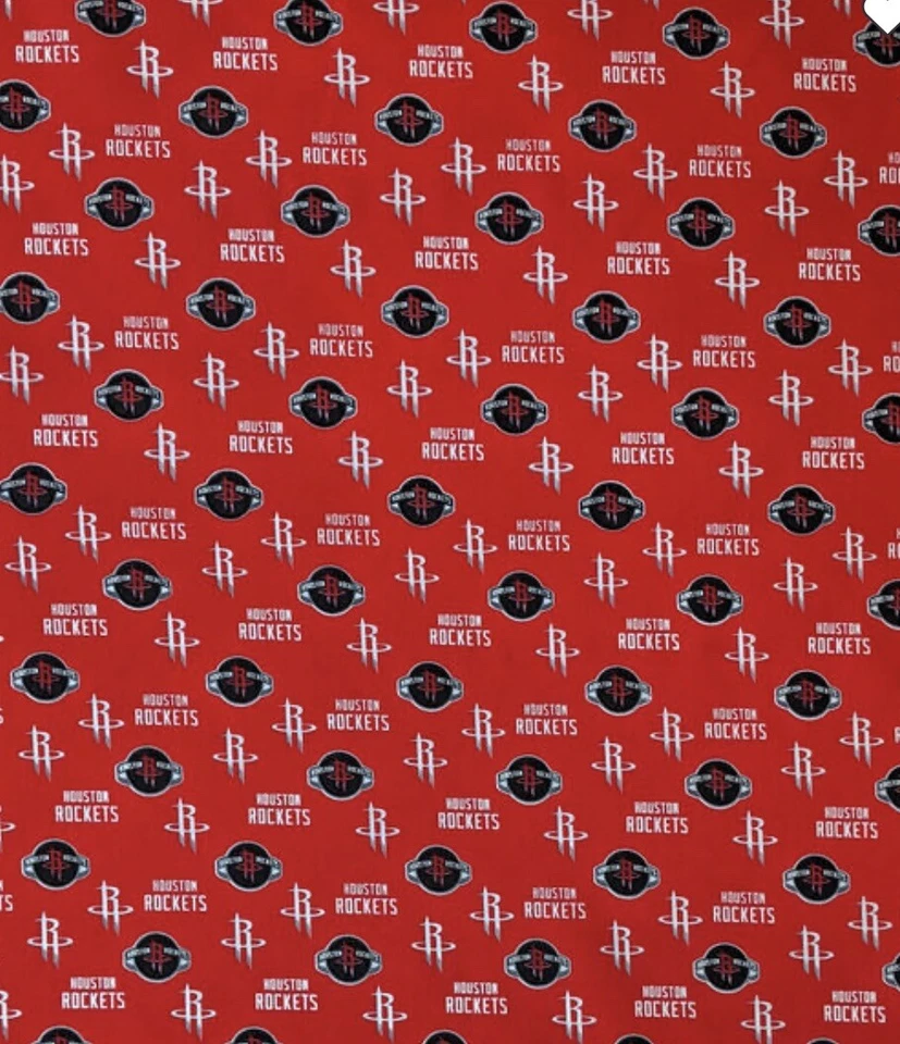 Tela acolchada de algodón de baloncesto de la NBA Houston Rockets de 9”x42” de 1/4 yarda Foto 1 de 1