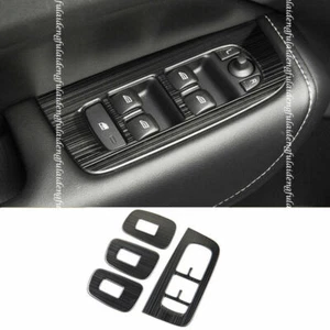 For Volvo S60 2019-2021 Black titanium Car Window lift switch panel Cover trim - Bild 1 von 3