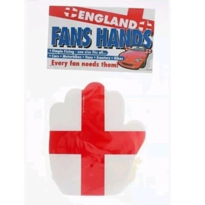 ENGLAND World Cup 2022 Wing Mirror Covers Foam Fan Hands Car Bike St Georges Day - Image 1 of 4