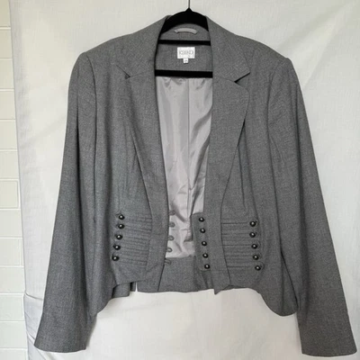 Kaliko Women’s Size 18 Grey Military Style Blazer Cotton Viscose Jacket - Image 1 of 4