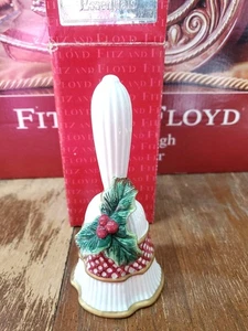 Campana de Navidad vintage FITZ and FLOYD Holiday Holly Berry con caja original - Imagen 1 de 3