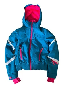 Spyder Gore-tex Infinium Ski Jacket Size 6 Women's Blue Pink Stain On Sleeve - Picture 1 of 21