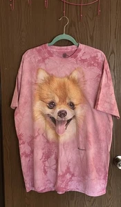 The Mountain Pomeranian Puppy Pink T-Shirt Size 2XL Tie Dye Dog - Picture 1 of 13