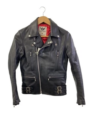 Chaqueta de cuero 666 doble 30 negra hecha en Inglaterra usada Foto 1 de 4