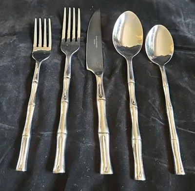 Juego de cubiertos Hampton Silversmiths BAMBOO acero inoxidable 5 piezas lote 4 Foto 1 de 4