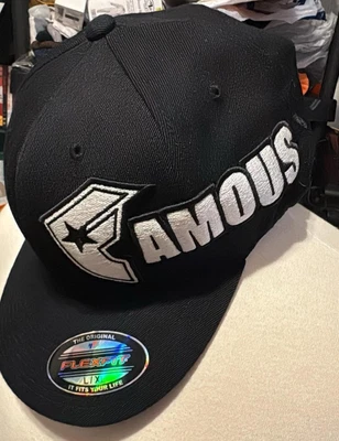 Famous Stars And Straps Hat Cap Embroidered Fitted L-XL New Black Y2K - Image 1 of 4