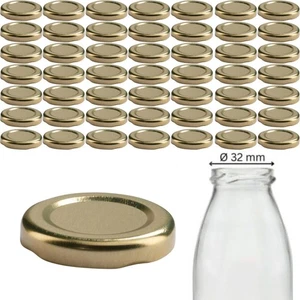 50 Deckel für Glasflaschen und kleine Einmachgläser 4,5cm / TO 43 Twist-Off gold - Bild 1 von 4