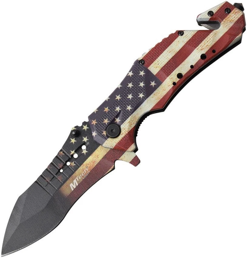 MTech Rescue Assisted Folding Knife 3.75" Stainless Steel Blade Aluminum Handle - Image 1 of 1
