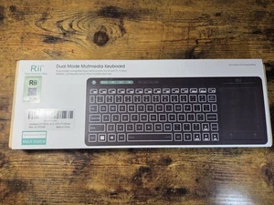 Rii Wireless Dual Mode Multimedia English Keyboard 2-LED Color Backlit RT518S - Picture 1 of 4