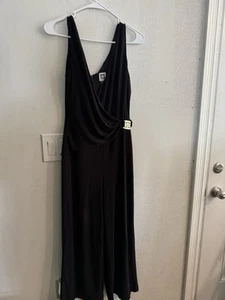 Anne Klein Elegant Black Jumpsuit with Gold Accent Evening Cocktail Size 8 - Picture 1 of 4