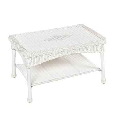 Inc White Wicker Patio Coffee Table - Image 1 of 4