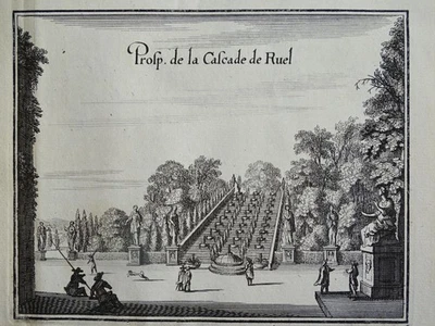 Gärten in Rueil-Malmaison Ansicht Merian Topographia France EA Kupferstich 1655 - Bild 1 von 2