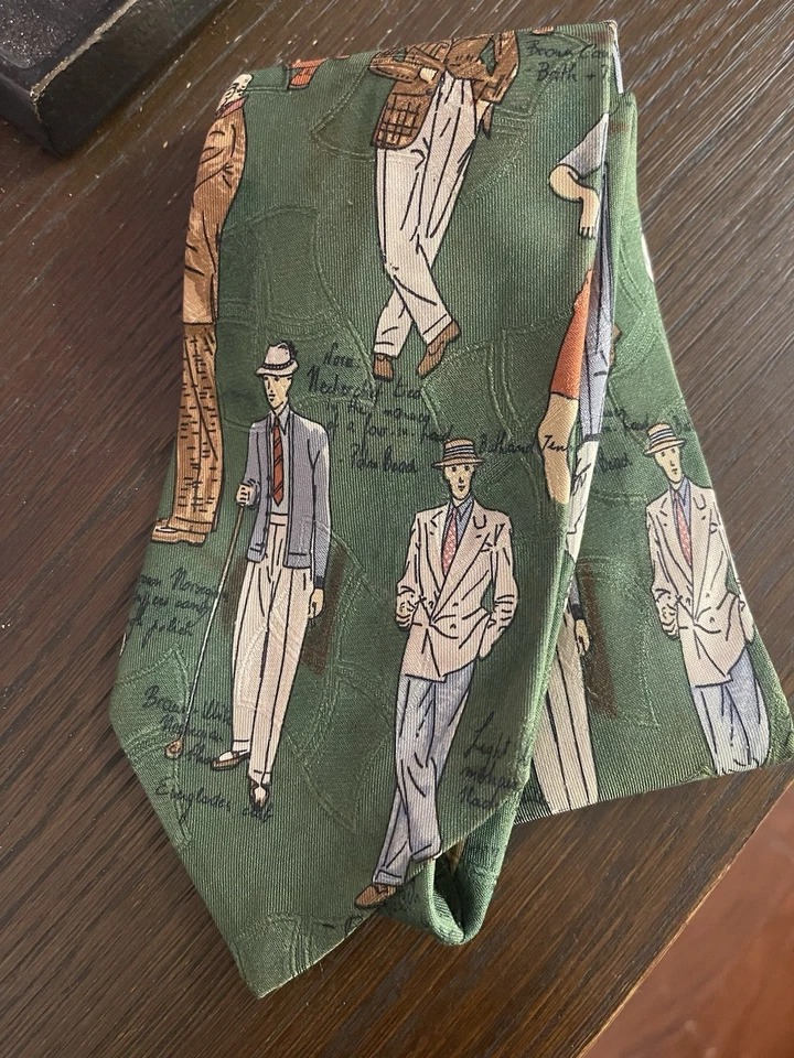 Polo Ralph Lauren Hecho a Mano en EE. UU. Vintage Ropa de Hombre Estampado Corbata de Seda Foto 1 de 4