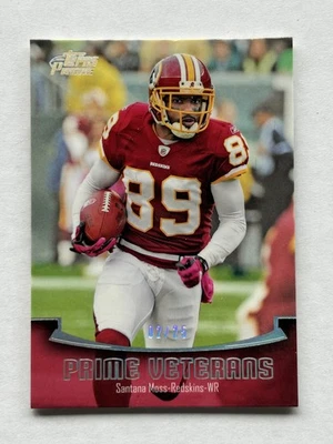 2011 Topps Prime SANTANA MOSS Prime Veterans SILVER #'d 02/25 PV-SM Redskins - Image 1 of 3