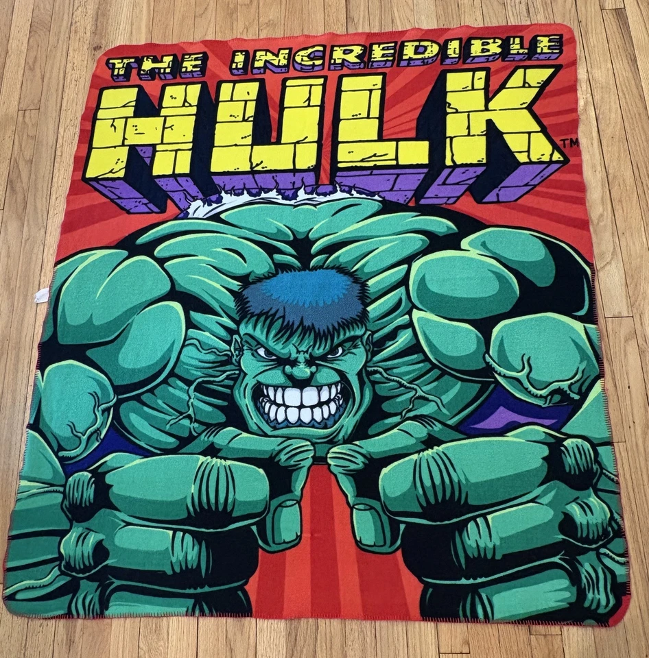 Vintage 2003 Marvel The Incredible Hulk fleece  Blanket  - Image 1 of 2
