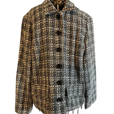 Croft & Barrow Women's XL Black White Tweed Blazer Jacket - Image 1 of 4