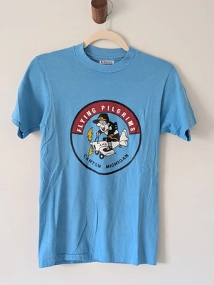 Vintage Hanes Fifty/Fifty Flying Pilgrims Single Stitch T Shirt USA Sm - Image 1 of 4