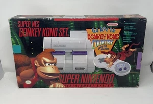 SNES DONKEY KONG COUNTRY SET CIB en caja consola 1994 impresionante pieza de exhibición - Imagen 1 de 23