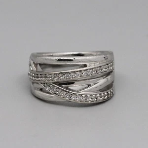 Anillo Tchibo plata 925 - circonitas - aprox. 10,7 g / talla 56-57 - Imagen 1 de 6