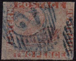WESTERN AUSTRALIA 1860 2d PALE ORANGE 3+ MGN WITH FINE BLUE CANCEL. SG24 Cat £80 - Picture 1 of 2