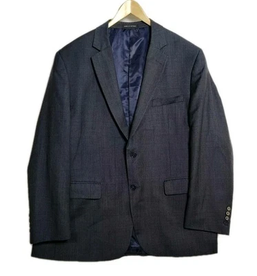 Chaqueta Blazer Jones New York 46R Azul Oscuro 100% Lana Cuadros Sutiles Dos Botones  Foto 1 de 4