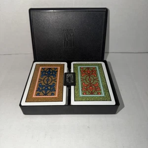 KEM komplettes Doppeldeck kunststoffbeschichtete ARABESQUE Pinochle Spielkarten in Box - Bild 1 von 6