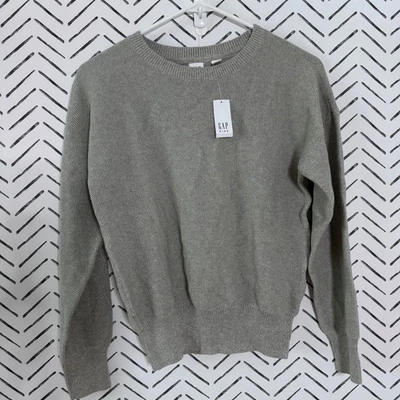 NWT Gap Kids Solid Slouchy Heather Grey Sparkle Crewneck Sweater Size XL - Image 1 of 4
