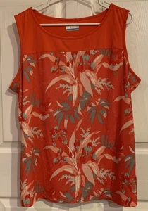 Columbia Women’s Chill River Bright Poppy Magnolia Floral Tank Top 2X - Picture 1 of 10
