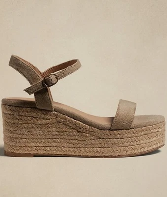 Sandalias de cuña alpargata con tiras de plataforma Banana Republic para mujer talla 7 tostadas Foto 1 de 4