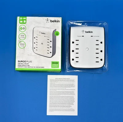 Belkin Surge Plus Wall Mount Surge Protector BSV602TT ✅❤️️✅❤️️ OPEN BOX! - Image 1 of 4