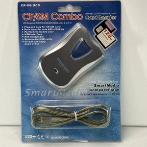 CF/SM Combo Card Reader CR-V6 UCS Flash Card Reader Nuovo Confezione Sigillata - Foto 1 di 5