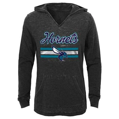 Top Outerstuff NBA Charlotte Hornets Niñas Jóvenes Manga Larga Gris Con Capucha Foto 1 de 2
