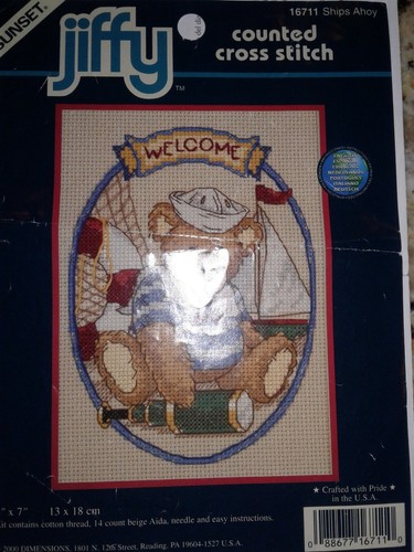 VTG Sunset Jiffy Counted Cross Stitch Kit 16583 A Friend Is A Treasure