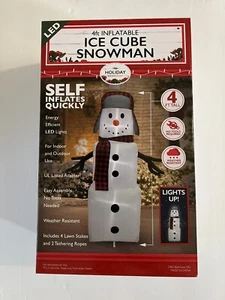 4Ft Christmas Inflatable Ice cube snowman with LED Light Indoor/Outdoor - Picture 1 of 1