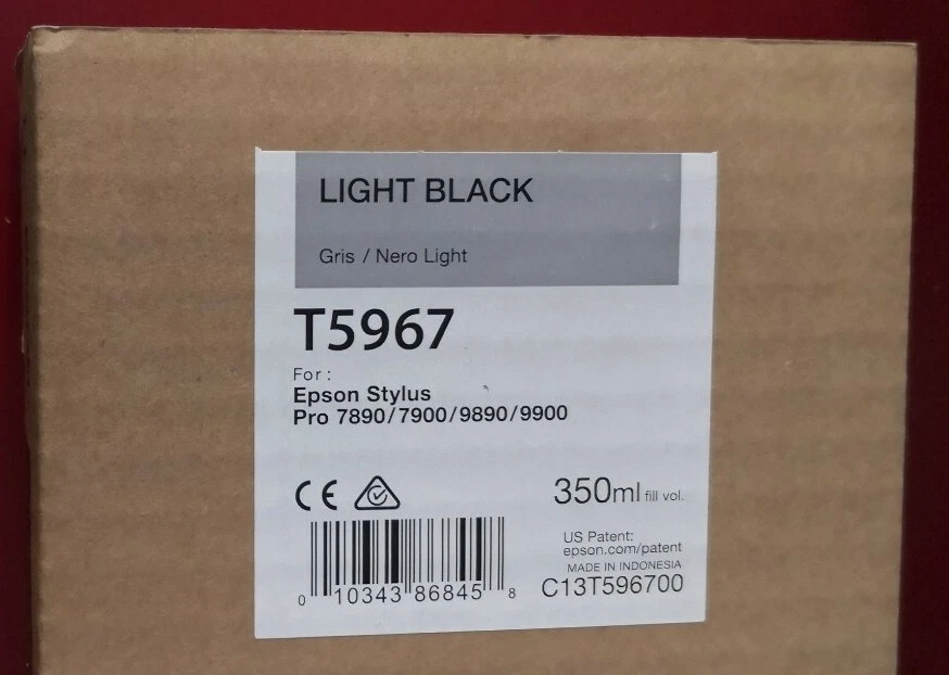 05-2022 Genuine EPSON T5967 Light Black Ink 350ml for Stylus 7890/7900/9890/9900 - Image 1 of 1