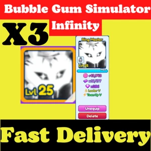 Bubble Gum Simulator Infinity |X3 Shiny Mythic Ring Master | BGSI | CONSEGNA VELOCE - Foto 1 di 1
