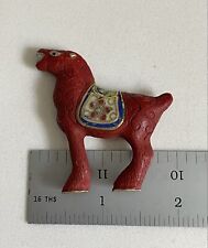 Vintage Carved Chinese Cinnabar CloisonnÃ© Horse, Bead Or Pendant, Collectible