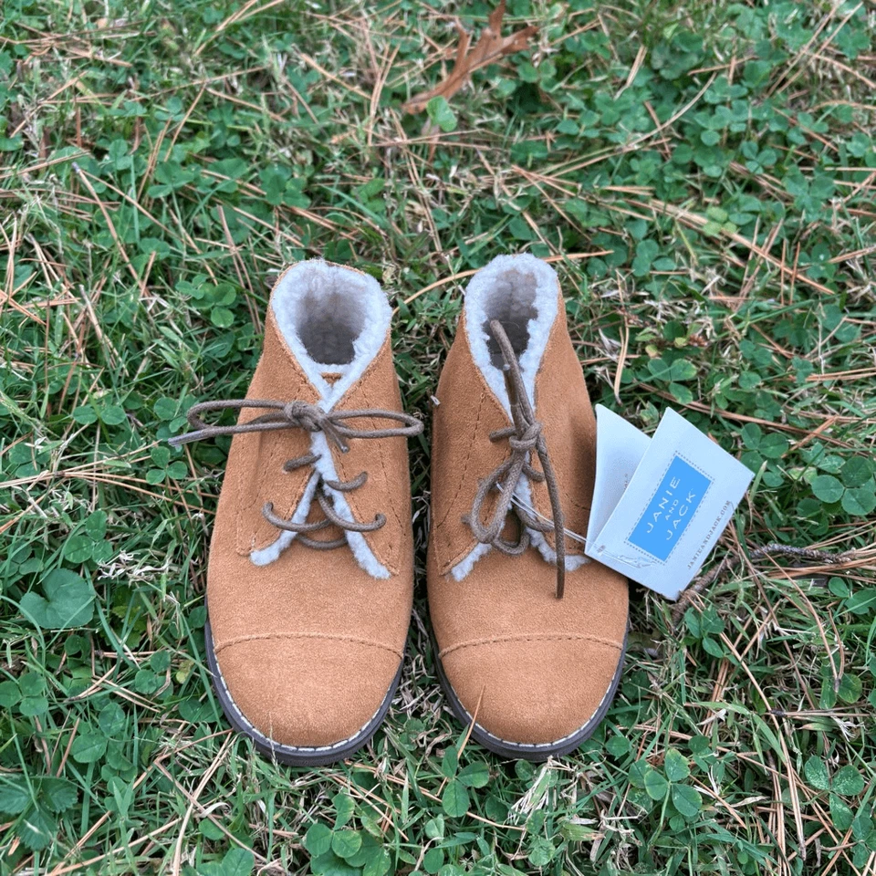 Botines Janie and Jack Gamuza Sherpa Forrados Encaje Nuevos con Etiquetas/6 Foto 1 de 4