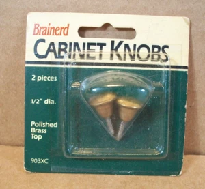 Brainerd Cabinet Knobs #903XC ~ 1/2" Dia. ~ Polished Brass Top ~ 2 Pieces - Picture 1 of 4